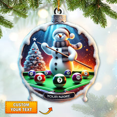 Maxcorners Custom Name Billiard Ornament, Billiard Lover Christmas Gift 2D Flat LM2111