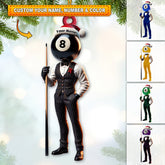 Maxcorners Custom Name Billiard Ornament, Billiard Lover Christmas Gift6 2D Flat LM2111