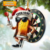 Maxcorners Custom Name Dart Ornament, Dart Lover Christmas Decoration 2D Flat LM2111
