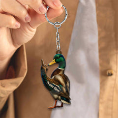 Maxcorners Personalized Funny Duck Fukin' Finger Hunting Acrylic Christmas Ornament Custom Gift for Hunters LM0110