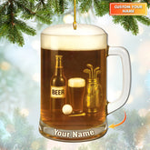 Maxcorners Golf And Beer Ornament, Golf Ornament Christmas Gift For Beer Lover, Golf Decor For Golfer