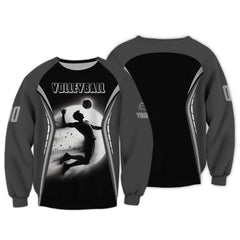 Maxcorners Volleyball Gray Personalized Name And Number 3D Unisex Shirt