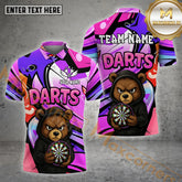 Maxcorners Darts Bear Hoodie Striking Look Multicolor Options Personalized Name, Team Name 3D Shirt (4 Colors)