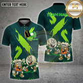 Maxcorners Golf Shirt Funny Beer And Golf Ball Cartoon Multicolor Options Personalized Name, Team Name Unisex 3D Shirt (4 Colors)