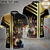 Maxcorner Bowling Ball & Pins Premium Multicolor Option Customized Name 3D Shirt (4 Colors)