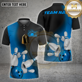 Maxcorners Bowling Shirt Impact Modern Stripes Multicolor Options Personalized Name, Team Name 3D Shirt (4 Colors)