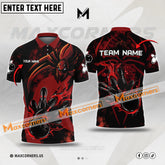 Maxcorners Bowling & Pins Spider Pattern Multicolor Option Customized Name, Team Name 3D Polo Shirt (4 Colors)