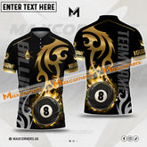 Maxcorners Billiards 8 Ball Premium Multicolor Options Personalized Name, Team Name 3D Polo Shirt (4 Colors)