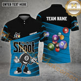 Maxcorners Billiard Give Me A shoot 8 Ball Pattern Multicolor Options Personalized Name, Team Name 3D Polo Shirt (4 Colors)