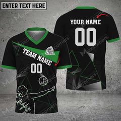 Maxcorners Volleyball Color Options Personalized Name 3D V-neck T-Shirt