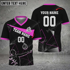 Maxcorners Volleyball Color Options Personalized Name 3D V-neck T-Shirt