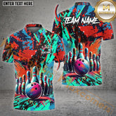 Maxcorners Bowling Graffiti Paint Old School Jersey Personalized Name, Team Name 3D Shirt (4 colors))