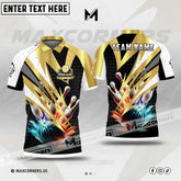 Maxcorners Bowling & Pins Premium Sport Jersey Multicolor Option Customized Name, Team Name 3D Polo Shirt (4 Colors) 03