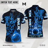 Maxcorners Bowling Ball and Pins Multicolor Option Customized Name & Team Name 3D Shirt (4 colors)