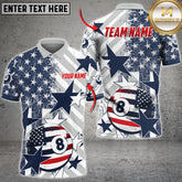 Maxcorners Billiard Ball 8 Premium Line Smoke Pattern Multicolor Options Personalized Name, Team Name 3D Polo Shirt (4 Colors)