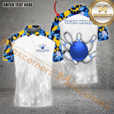 Maxcorner Bowling Ball & Pins Color Basic Multicolor Option Customized Name 3D Shirt (4 Colors)