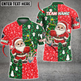Maxcorner Bowling Ball & Pins Merry Christmas Santa Multicolor Option Customized Name 3D Shirt (3 Colors)