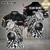 Maxcorners Bowling Ball Maori Turtle Pattern Multicolor Options Personalized Name, Team Name 3D Shirt (4 Colors)