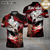 Maxcorners Darts Bloody Wolf Old Dartboard Multicolor Options Personalized Name, Team Name 3D Polo Shirt (4 Colors)