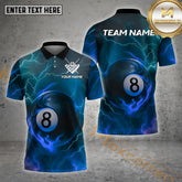 Maxcorners Billiard Lightning Fire 8 Ball Multicolor Customized Name, Team Name 3D Shirts (4 Colors)