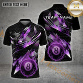Maxcorners Billiard Crack Glass Lightning Fire 8 Ball Multicolor Customized Name, Team Name 3D Shirts (4 Colors)