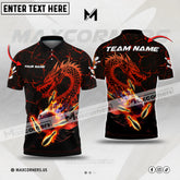 Maxcorner Bowling Dragon Bowling Magma Multicolor Option Customized Name 3D Shirt (4 Colors)