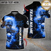 Maxcorners Skull Fire Bowling Jersey Multicolor Options Personalized Name, Team Name 3D Shirt (4 colors)