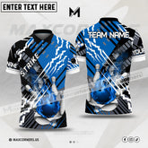 Maxcorners Bowling Strike Pattern Multicolor Option Customized Name, Team Name 3D Polo Shirt (4 Colors) 02