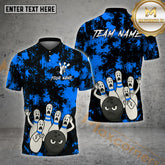 Maxcorners Bowling Scared Pins Chaos Multicolor Options Personalized Name, Team Name 3D Shirt (4 Colors)