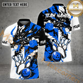 Maxcorner Bowling Ball & Pins Dragon Paint Pattern Multicolor Option Customized Name 3D Shirt (4 Colors)