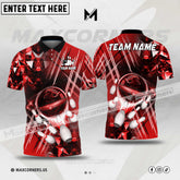 Maxcorners Bowling&Pins Fire Supersonic Speed Pattern Multicolor Option Customized Name, Team Name 3D Polo Shirt (3 Colors) 01