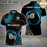 Maxcorners Billiard Ball 8 Electric Pattern Multicolor Options Personalized Name, Team Name 3D Polo Shirt (4 Colors)