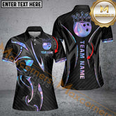 Maxcorners Bowling Ball Crown Multicolor Options Personalized Name, Team Name 3D Shirt For Women (6 Colors)