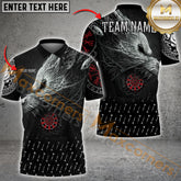 Maxcorners Darts For Team Design Viking Wolf Pattern Option Customized Name 3D Shirt (4 Colors)