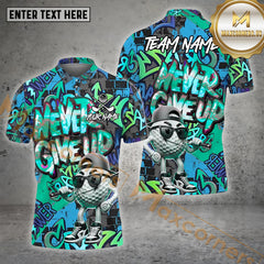 Maxcorners Never Give Up Golfer Personalized Name 3D Shirt (4 Color)