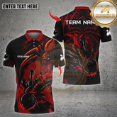 Maxcorners Bowling Dark Flame Demon Ball Multicolor Options Personalized Name, Team Name Unisex 3D Shirt