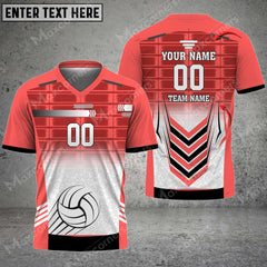 Maxcorners Volleyball Color Options Custom Name V-neck T-Shirt