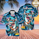 Maxcorners Funny Shark Graffiti Bowling Ball Multicolor Customized Name, Team Name Hawaiian Shirt (4 Colors)
