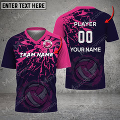 Maxcorners Volleyball Color Options V-neck T-Shirt