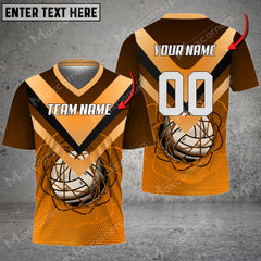 Maxcorners Volleyball Color Options Personalized Name V-neck T-Shirt