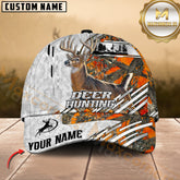 Maxcorners Hunting Silver Line White Camouflage Denim Personalized Name 3D Cap (Deer/Moose)