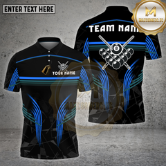 Maxcorners Billiards Modern Stripes 8 Ball Multicolor Options Personalized Name, Team Name Unisex 3D Shirt