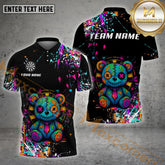 Maxcorners Darts Colorful Patchwork Bear Multicolor Options Personalized Name, Team Name 3D Shirt (4 Colors)