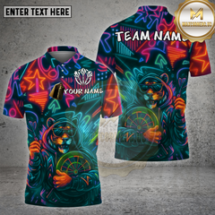 Maxcorners Dart Shirt Neon Tiger Hoodie Graffiti Multioptions Personalized Name, Team Name Unisex 3D Shirt (4 Colors)
