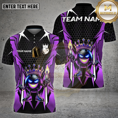 Maxcorners Bowling Shirt King Ball Flame Crown Multioptions Personalized Name, Team Name Unisex 3D Shirt (4 Colors)