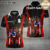 Maxcorners Bowling Shirt King Ball Flame Crown Multioptions Personalized Name, Team Name Unisex 3D Shirt (4 Colors)