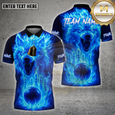 Maxcorners Bowling Shirt Flame Wolf Multicolor Options Personalized Name, Team Name 3D Shirt (4 Colors)
