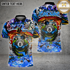 Maxcorners Billiards Shirt 8 Ball Monster Urban Splash Multioptions Personalized Name, Team Name Unisex 3D Shirt (4 Colors)