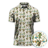 Maxcorners Funny Frog Golf And Beer Shirt For Men, Christmas Golf Pattern Polos, Golf Gift For Golfers