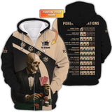 Personalized Name Skeleton Playing Poker Shirts, Funny Poker T-Shirt, Men’s Poker Polos